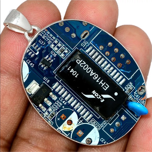 Jewelry - Tech CHIC Computer circuit board silver pendants